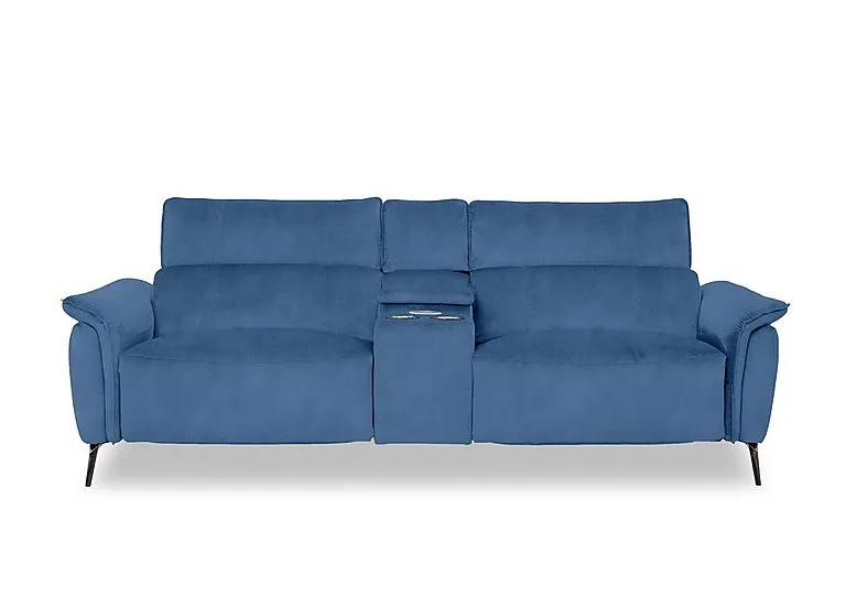 Jude Fabric 3 Seater Power Recliner Sofa with Smart Console, Power Headrests and Power Lumbar - Dexter Wave
