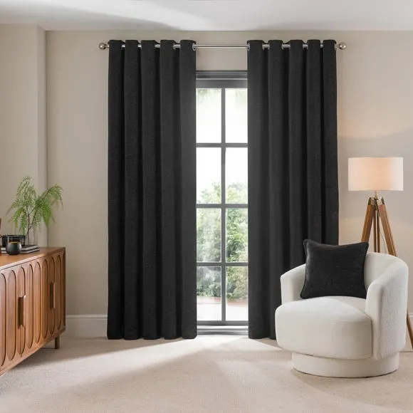 Textured Chenille Eyelet Curtains 2