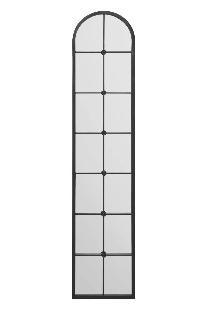 MirrorOutlet Black Framed Arched Leaner Garden Wall Mirror 75" X 16" (190 X 40CM) 3