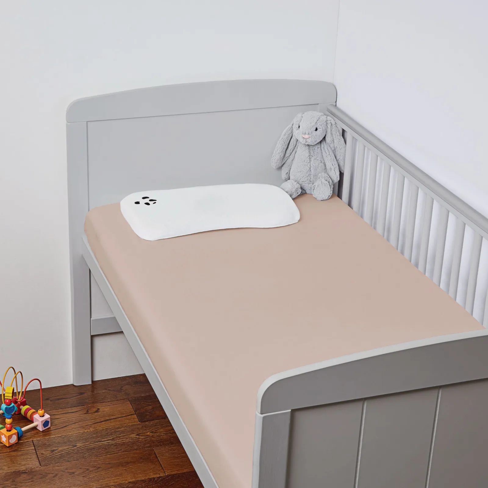 Panda London 100% Bamboo Fitted Sheet - Cot & Cotbed (2-Pack) in Dusty Pink 2