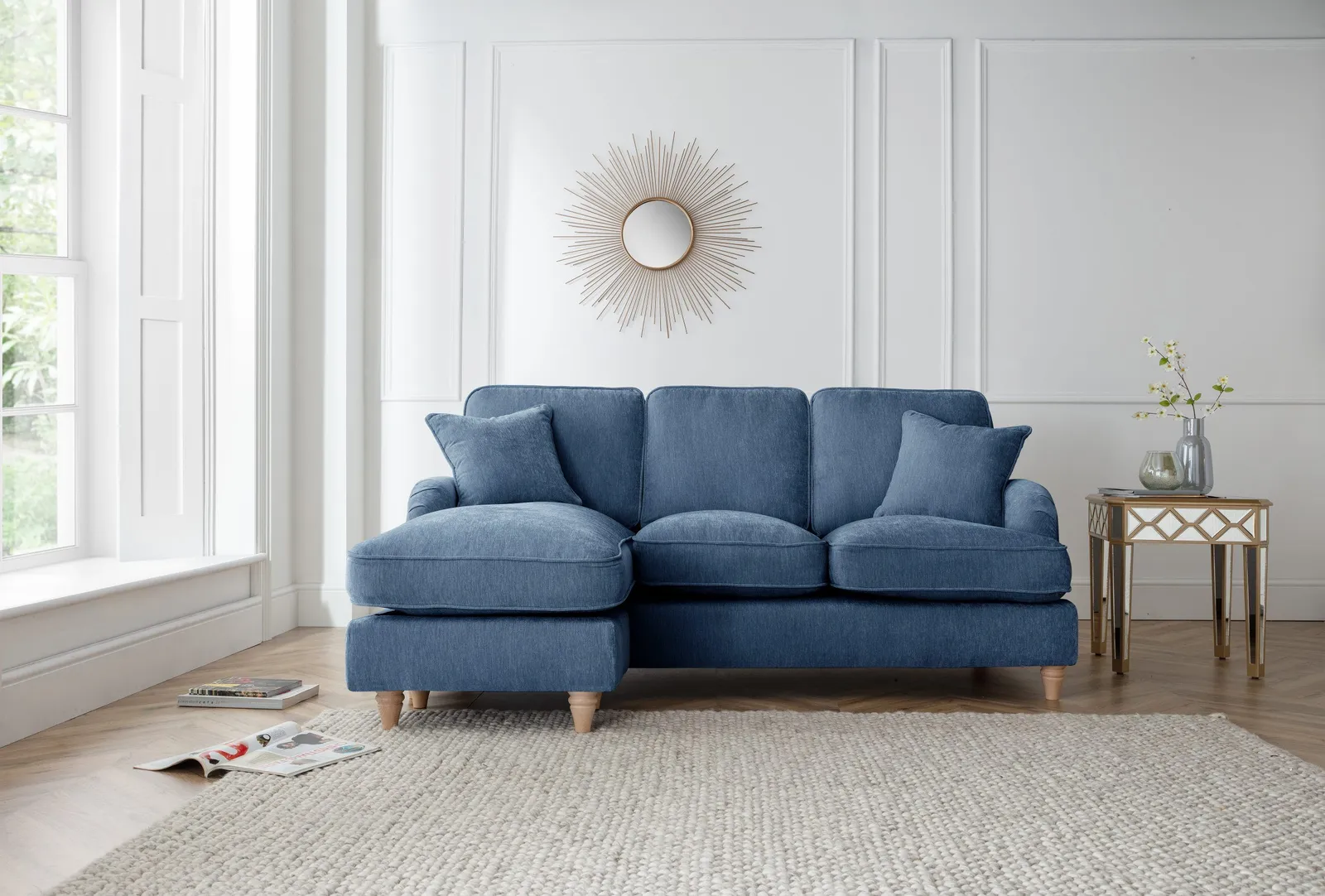 The Great Sofa Company Orla Left Hand Chaise Sofa Manhattan Navy 1