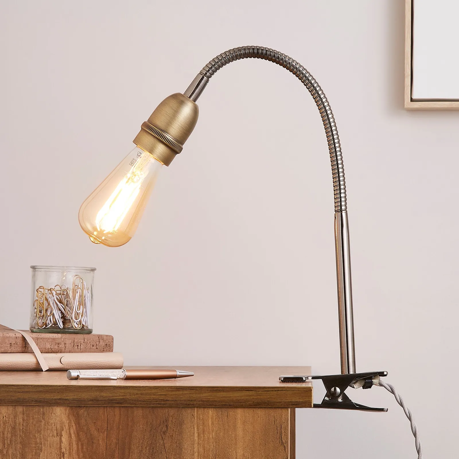 Marsden Clip On Task Lamp Grey