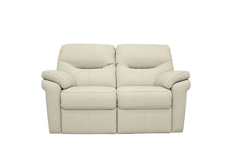 Seattle 2 Seater Leather Power Recliner Sofa with Power Lumbar and Heated Seats - Cambridge Chalk