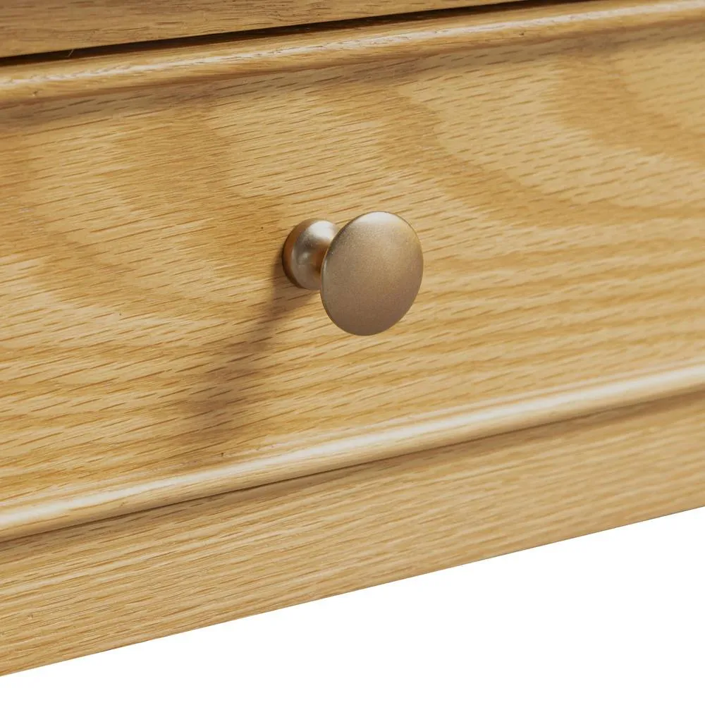 FurnitureboxUK Belle 2 Drawer Solid Oak Wood Console Table in Light Brown 6