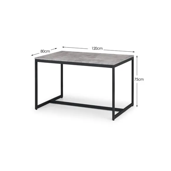 Staten 4 Seater Rectangular Dining Table with 4 Soho Chairs, Grey 2