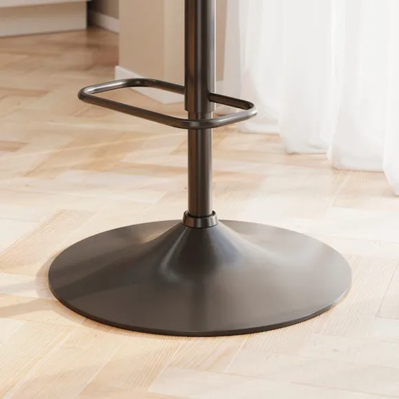 Kendall Bar Stool with Black Legs, Velvet 5