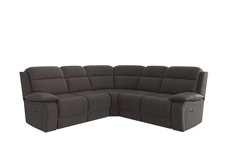 Moreno Fabric Manual Recliner Corner Sofa - Dark Grey