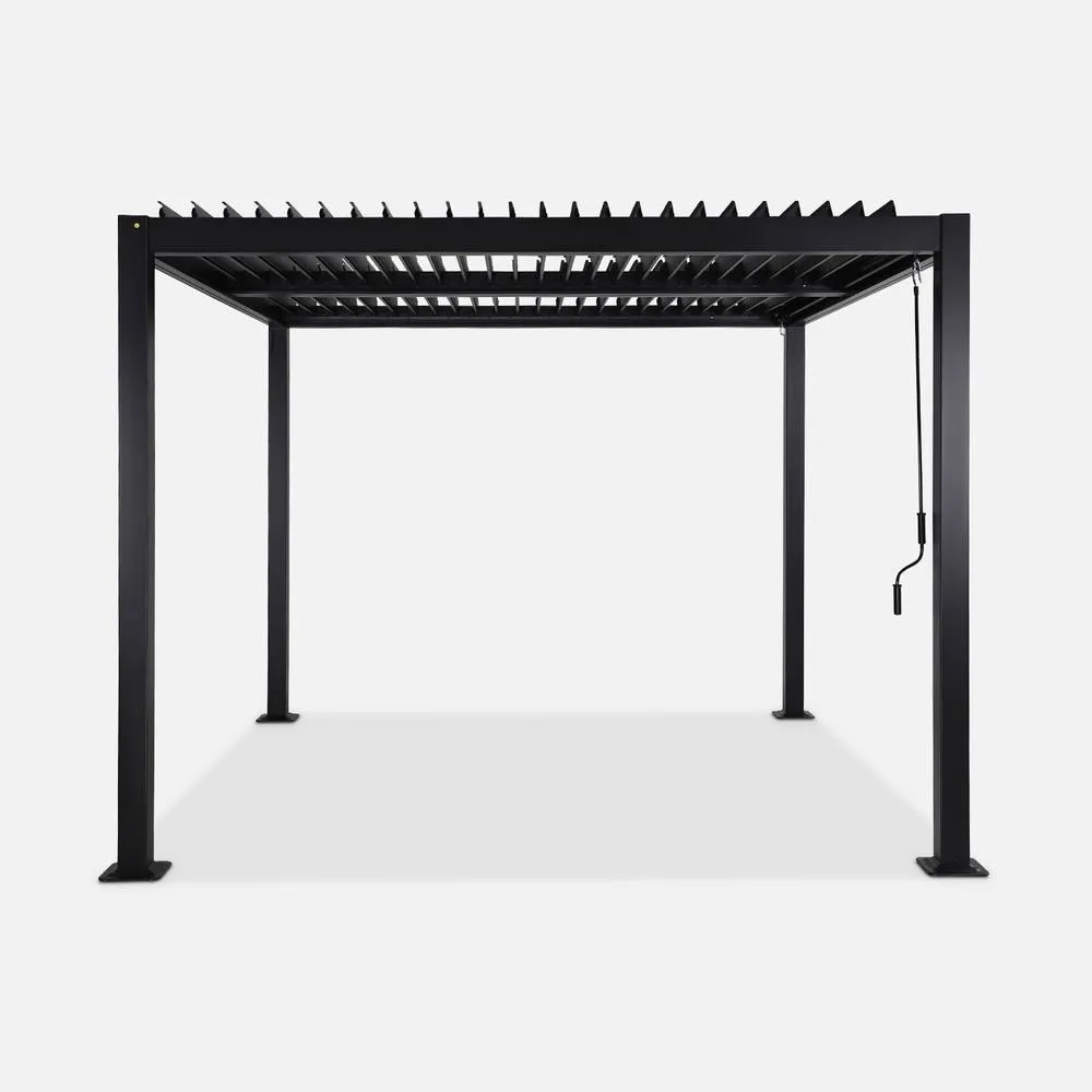 sweeek Louvered Pergola Aluminium & Steel 3 X 3m in Black 3