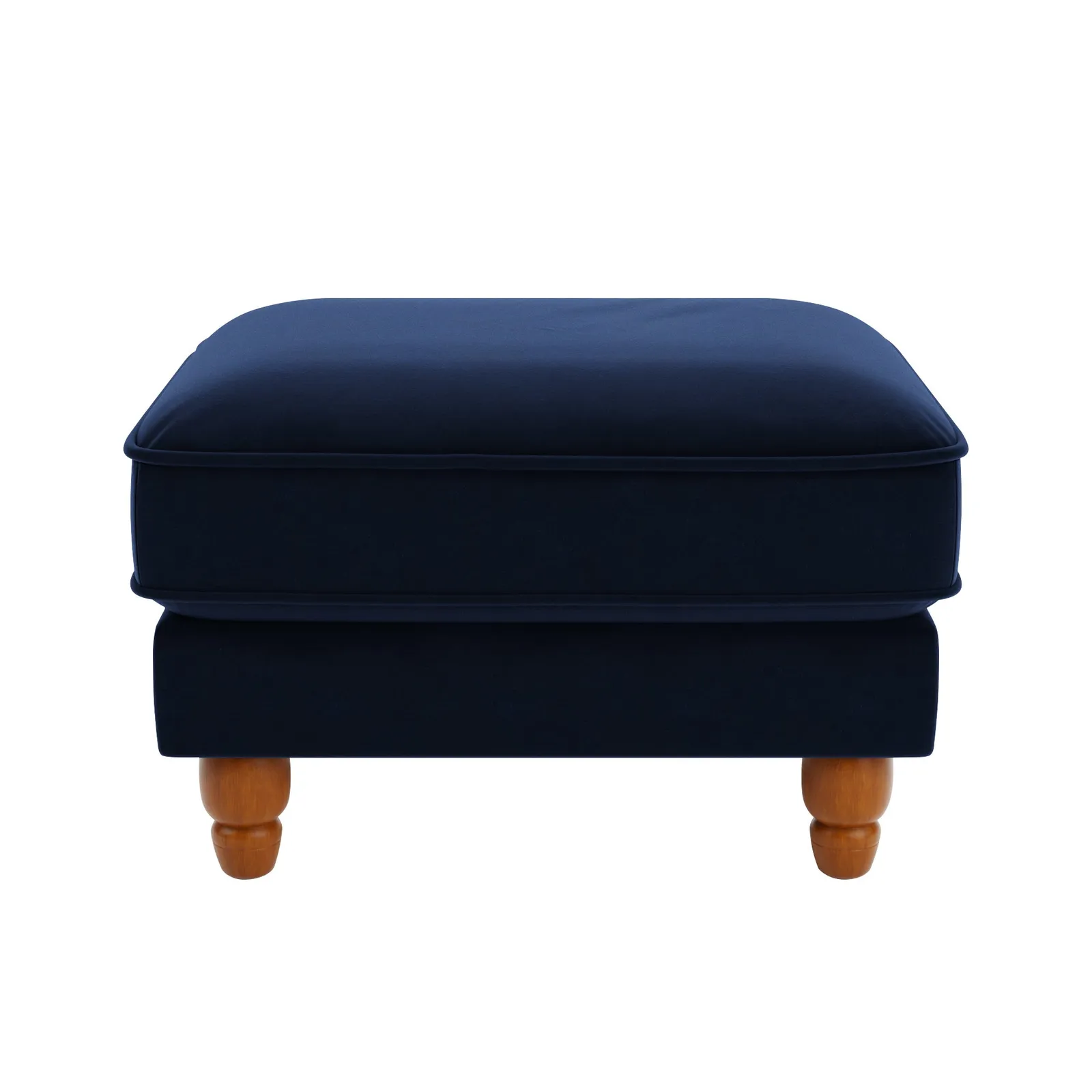 Beatrice Velvet Footstool Navy Blue