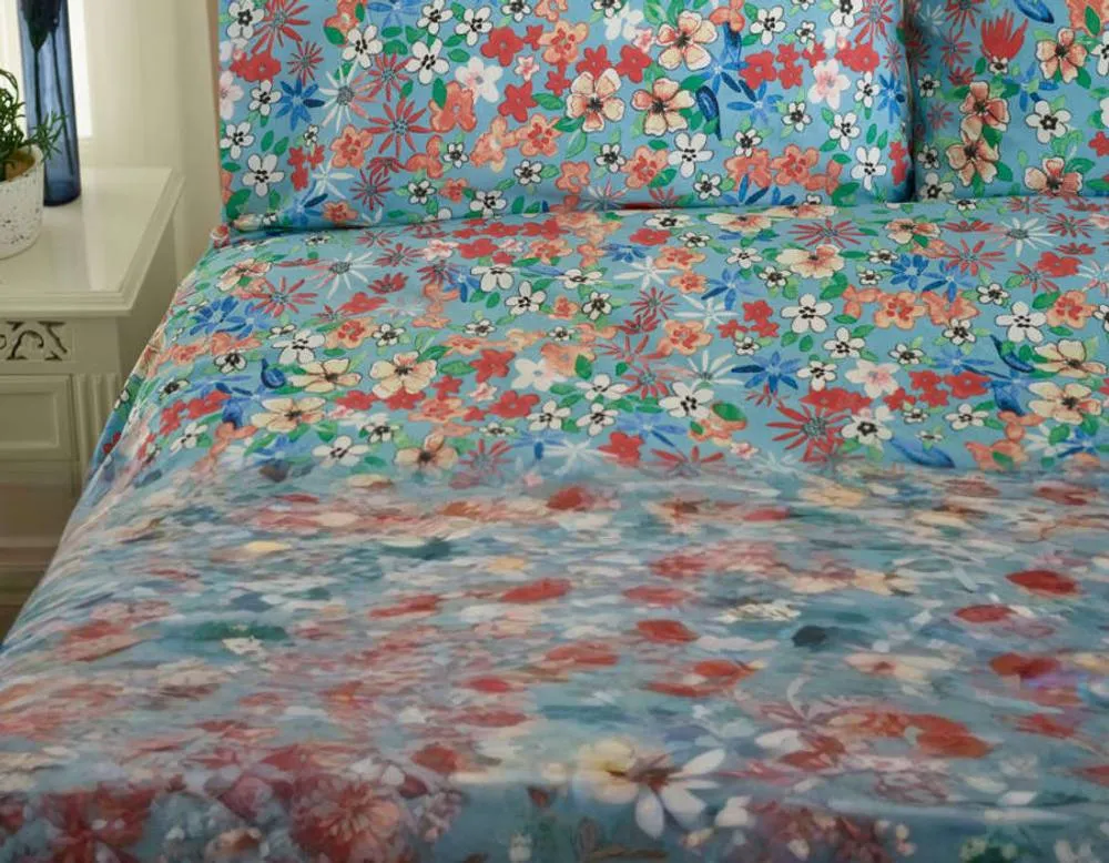 Deyongs Floral Mosaic Soft Cotton Duvet Set in Printed Design 2
