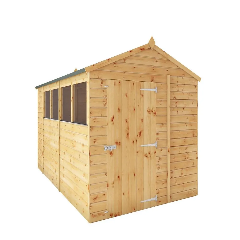Mercia 10 x 6 Feet Shiplap Apex Shed - L296.6 x W190.5 x H222.2 cm - Brown in Natural