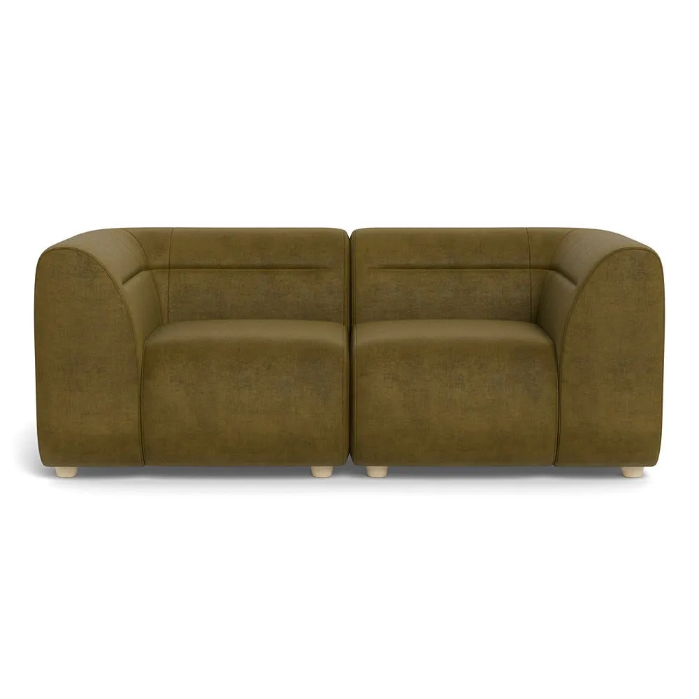 Heal's Lilli 2 Seater Sofa Smart Luxe Velvet Peridot Natural Beech Feet 1