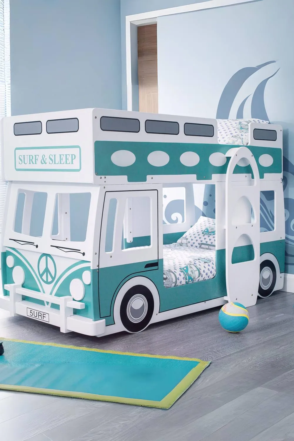 Julian Bowen Campervan Bunk Bed in Teal