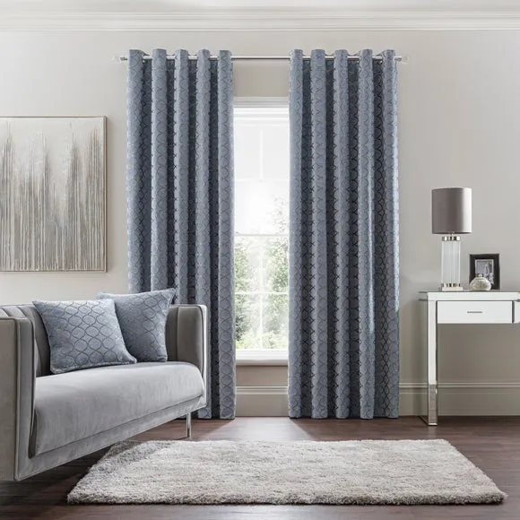 Chenille Ogee Eyelet Curtains 2