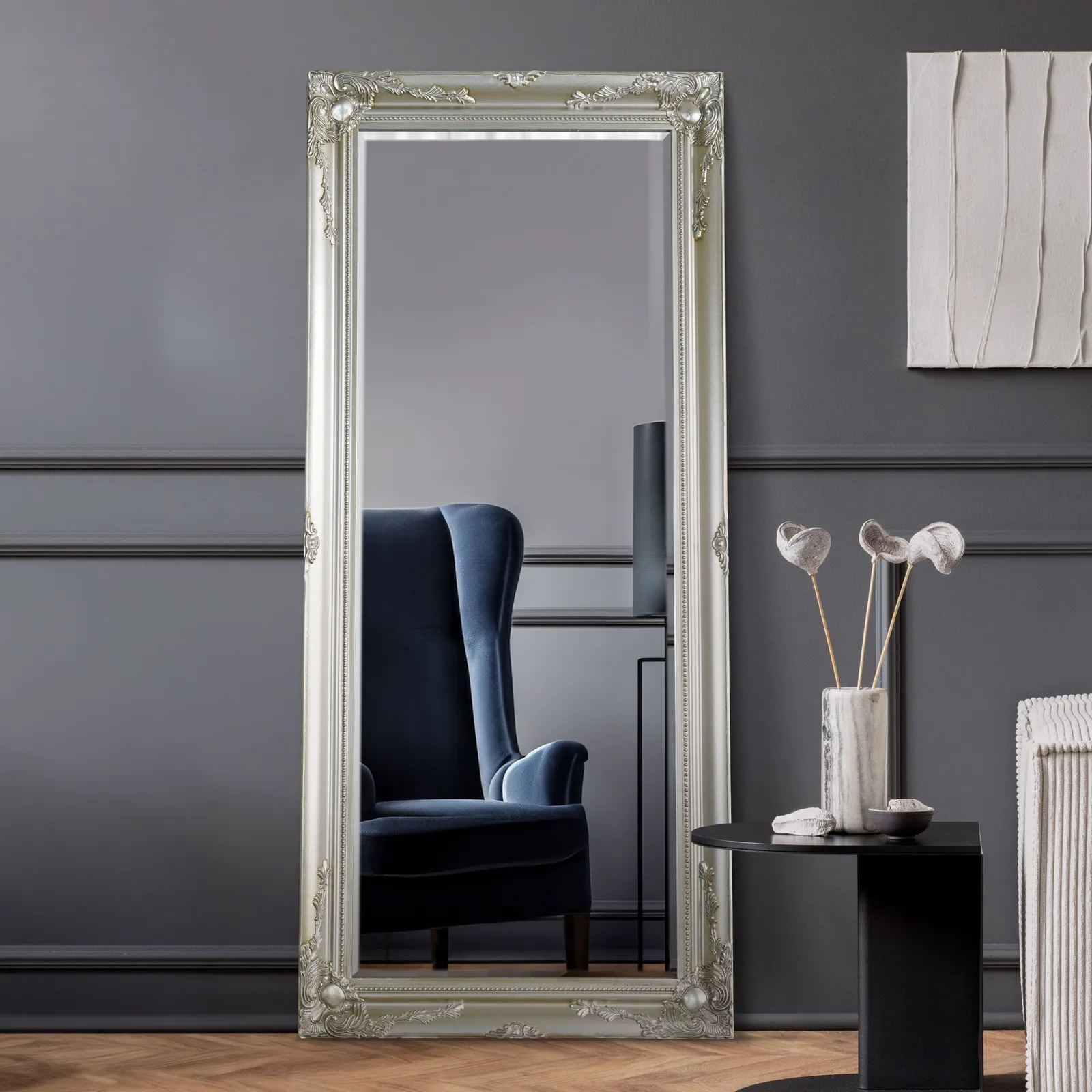 MirrorOutlet Buxton Silver Full Length Mirror 170 x 79 CM 2