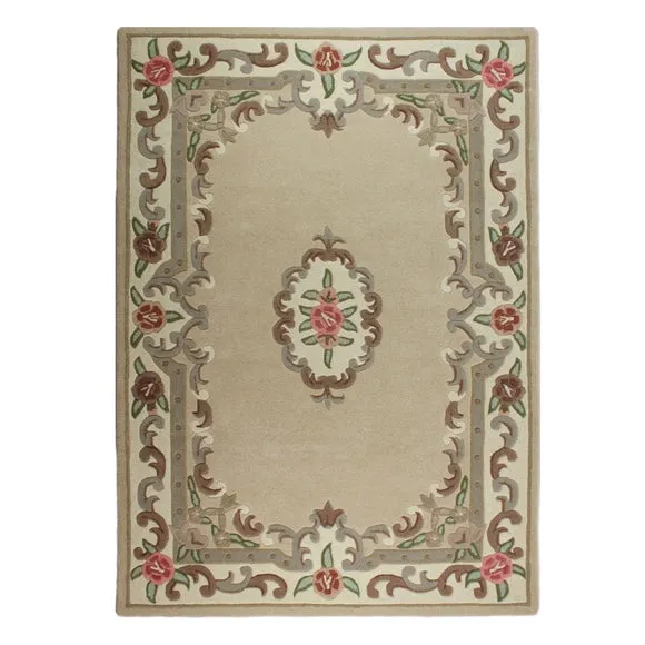 Fawn Lotus Premium Aubusson Rug 2