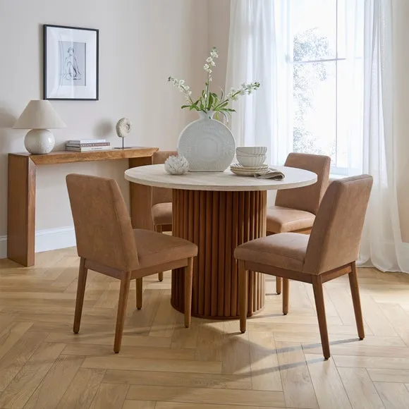 Cassie Set of 2 Dining Chairs, Faux Leather 2