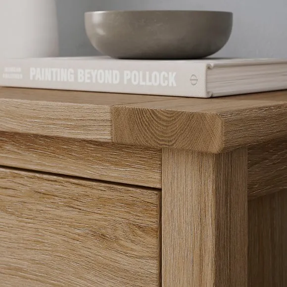 Olney Wide 2 Drawer Bedside Table 4