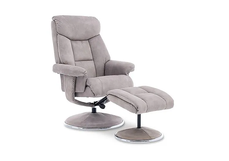 Bruges Fabric Swivel Chair and Footstool - Almond