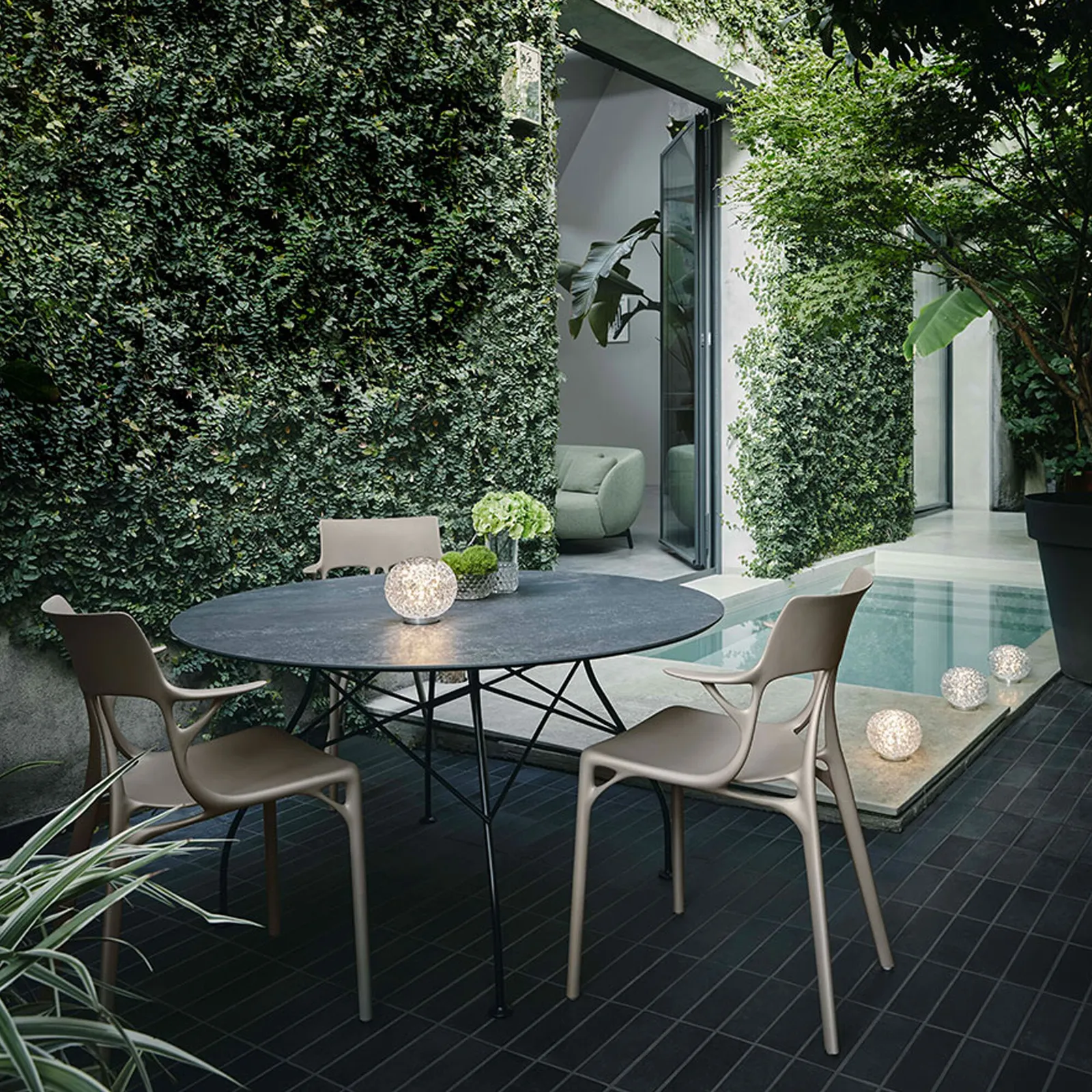 Kartell Ai Dining Chair, Silver Plastic | Barker & Stonehouse 3
