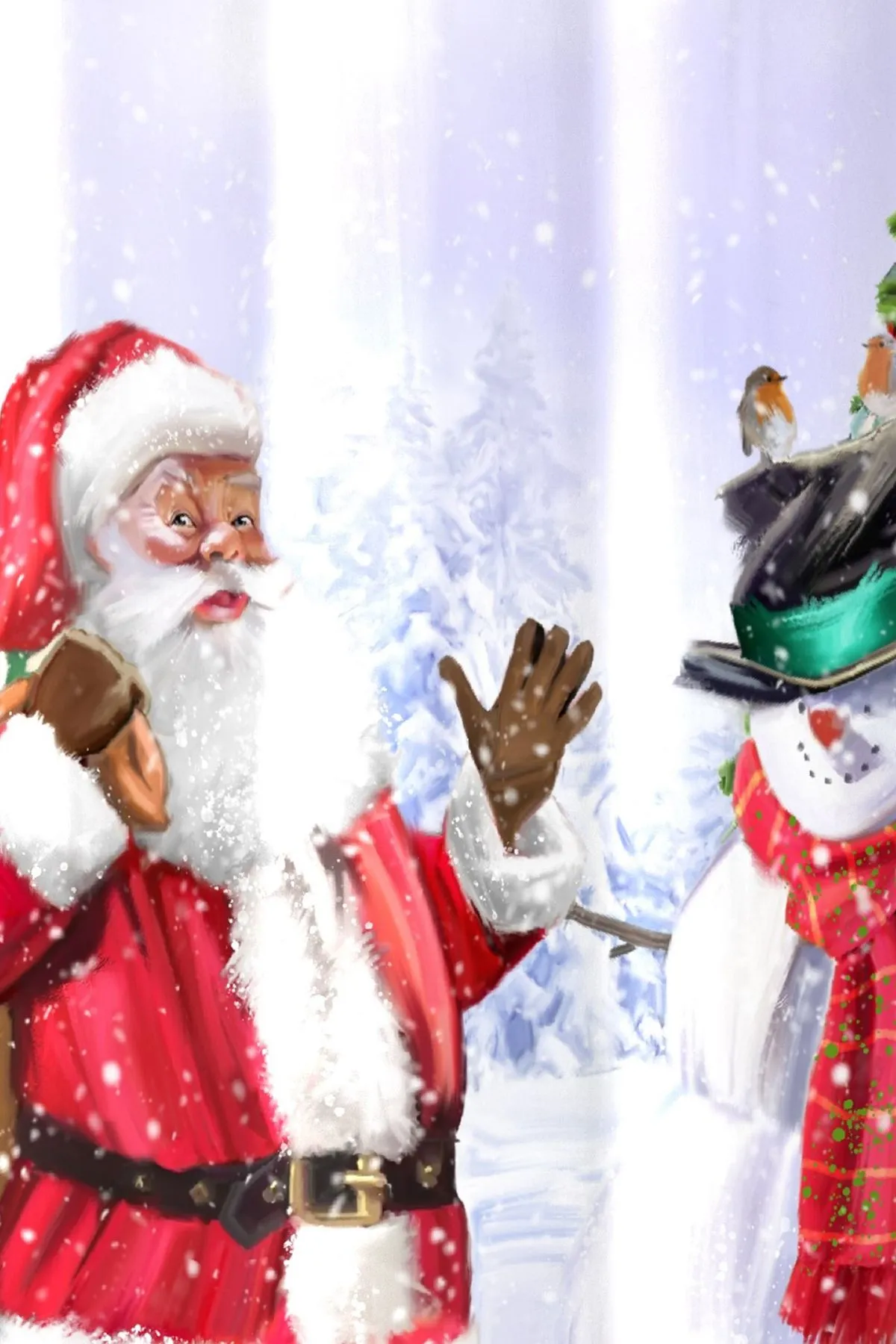 Fusion 'Santa & Snowy' Christmas Scene Eyelet Single Panel Door Curtain 4