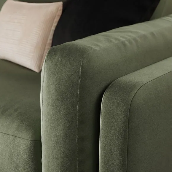 Newton Matte Plush Velvet 3 Seater Sofa 4