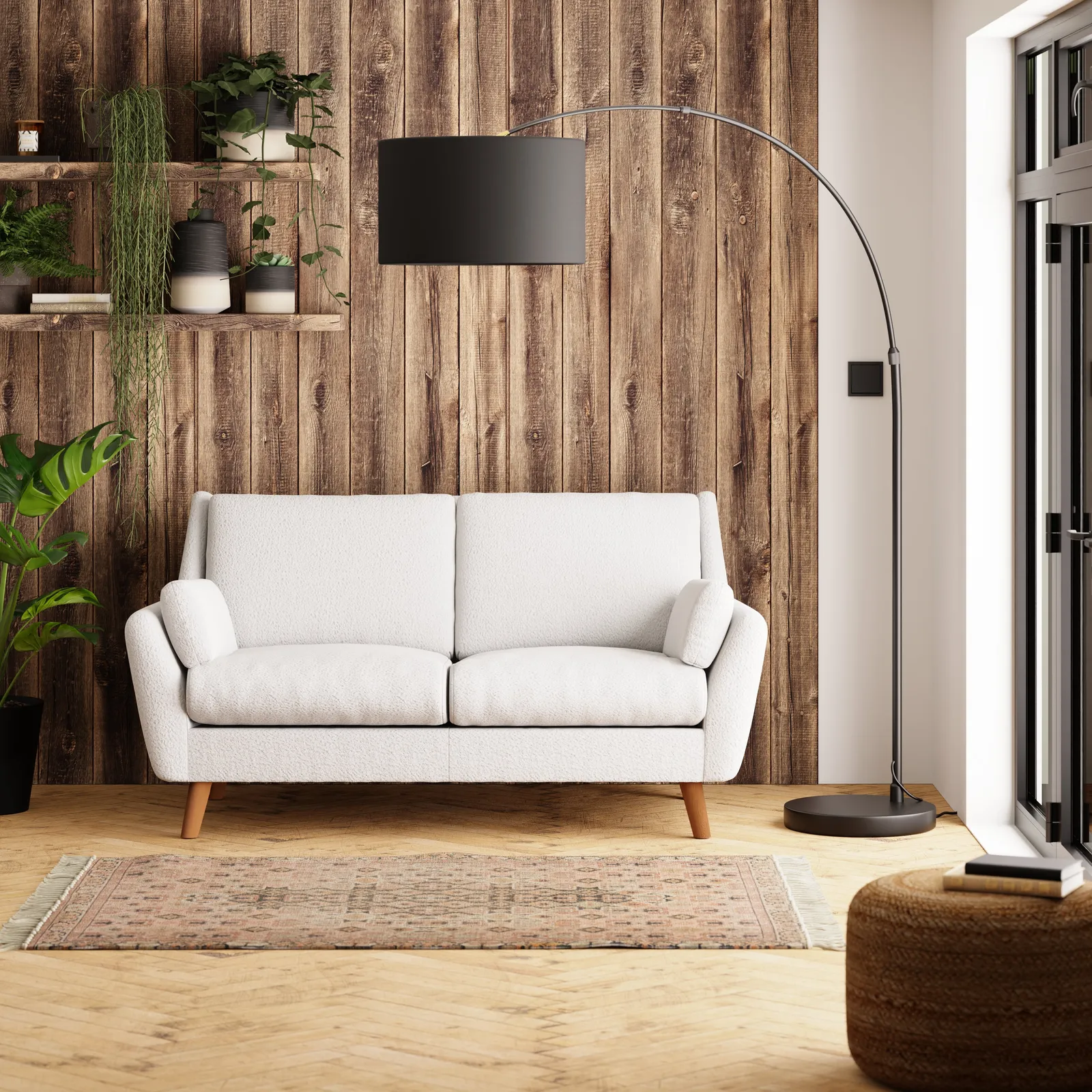 Milo Chunky Boucle 2 Seater Sofa Cream