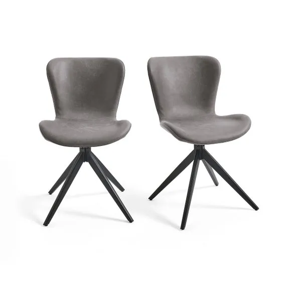 Lennie Set of 2 Dining Chairs, Faux Leather 5