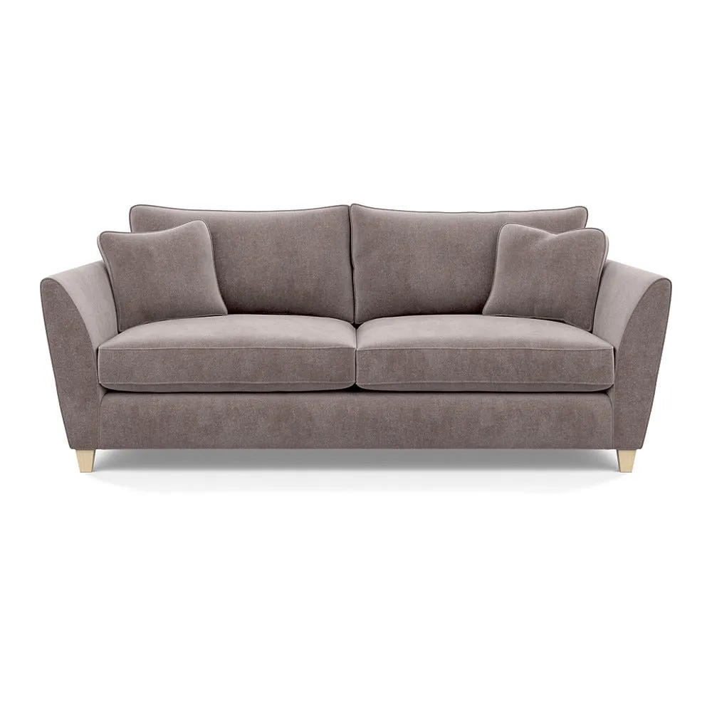 Heal's Torino 4 Seater Sofa Smart Luxe Velvet Mushroom Natural Feet 1
