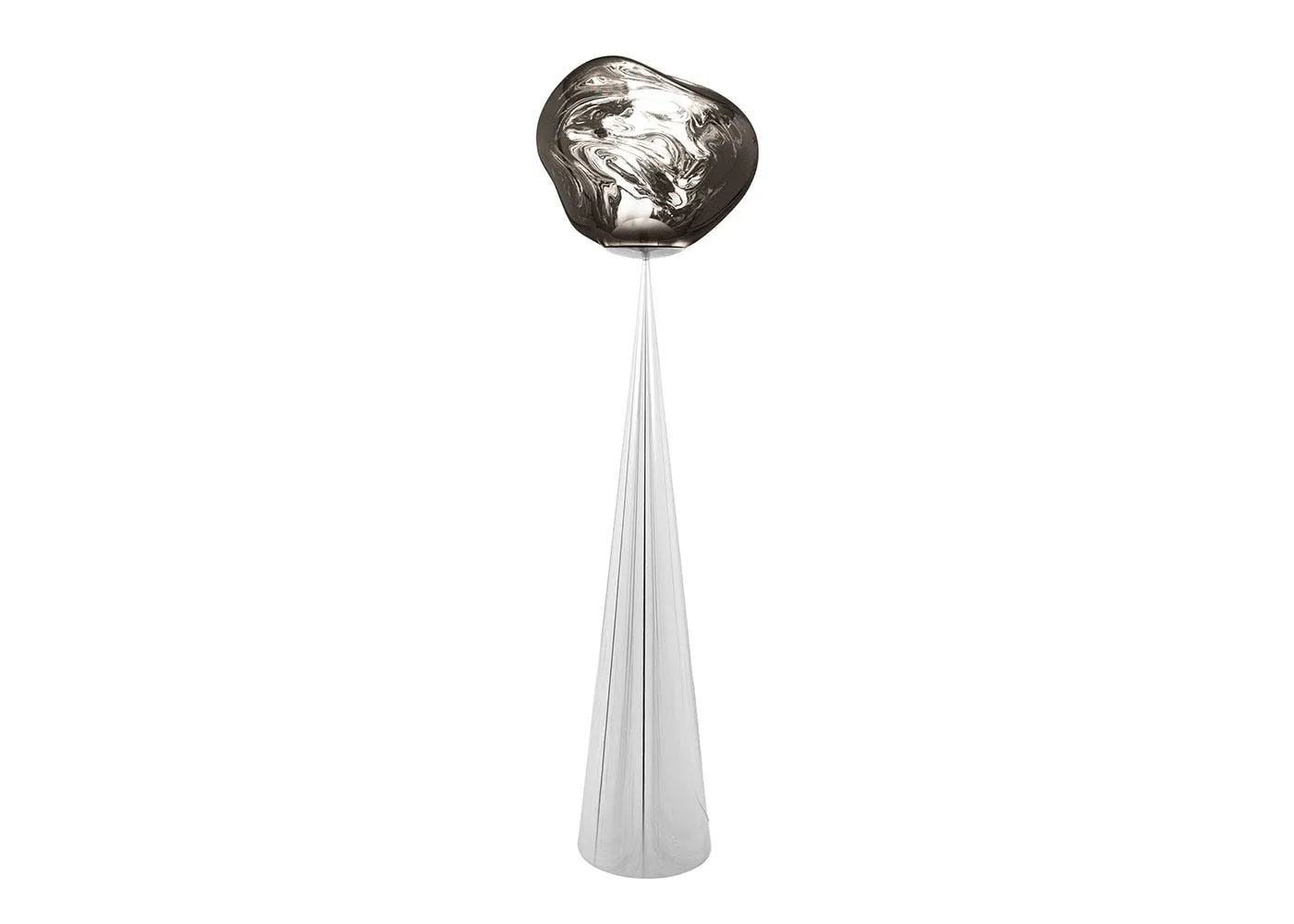Tom Dixon Melt LED Cone Fat Floor Lamp Chrome & Silver 1