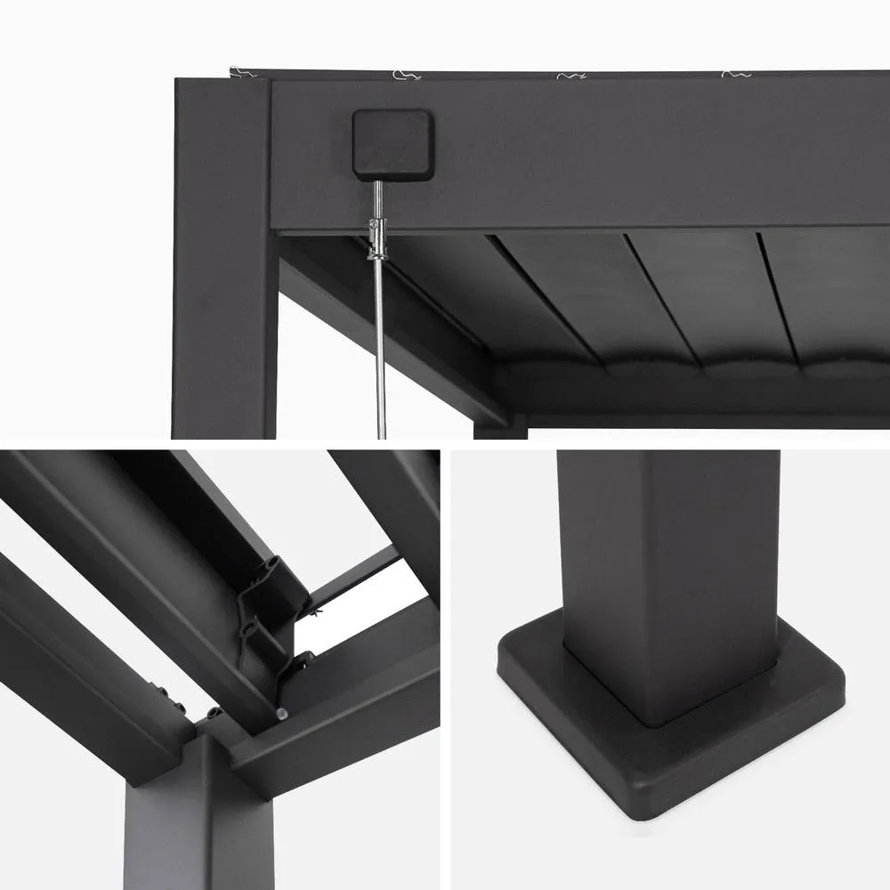 sweeek Louvered pergola aluminium 4 x 3m in Dark Grey 3