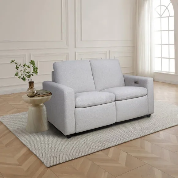 Zaria Boxy Basketweave Power Recliner 2 Seater Sofa