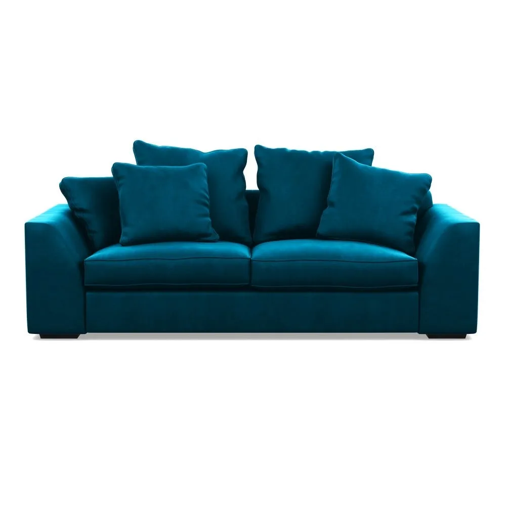 Heal's Cumulus 4 Seater Sofa In Velvet Teal With Black 2