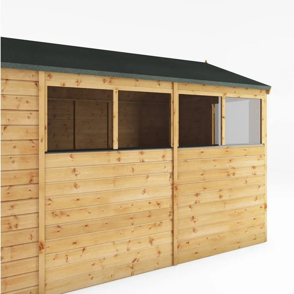 Mercia 10 x 8 Feet Shiplap Apex Shed - L296.6 x W250.4 x H235.6 cm - Brown 3