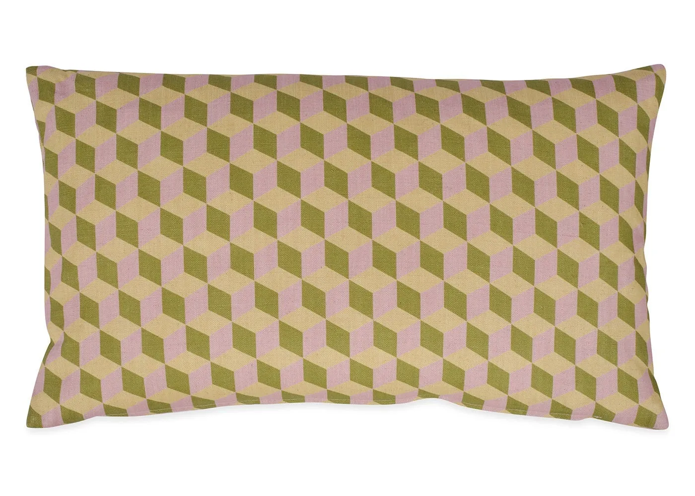 Heal's Geometric Cushion Green 32 x 55cm