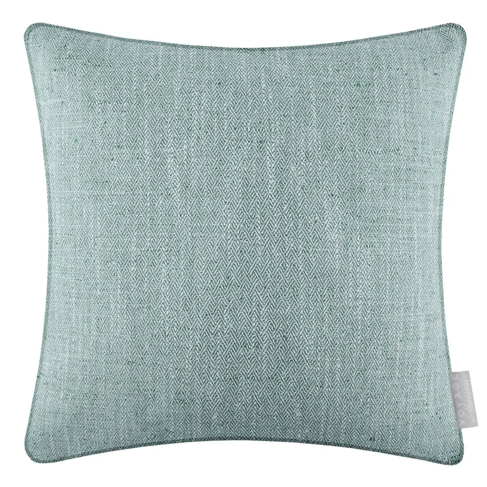 Voyage Maison Jedburgh Textured Woven Square Cushion in Blue 2