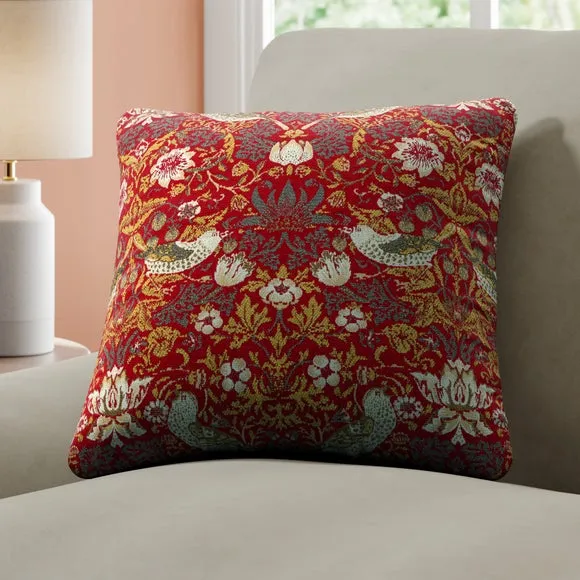 William Morris At Home Strawberry Thief Chenille Made to Order Cushion Cover