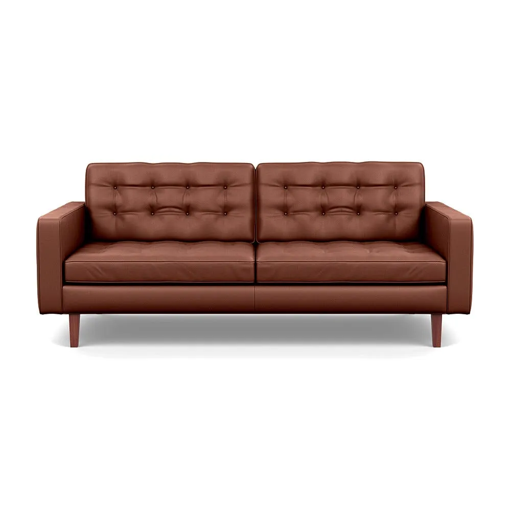 Heal's Hepburn 3 Seater Sofa Grain Leather 068 Walnut Feet 1