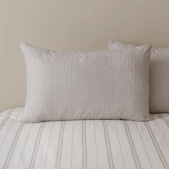 Pia Slub Stripe 100% Cotton Duvet Cover & Pillowcase Set 4