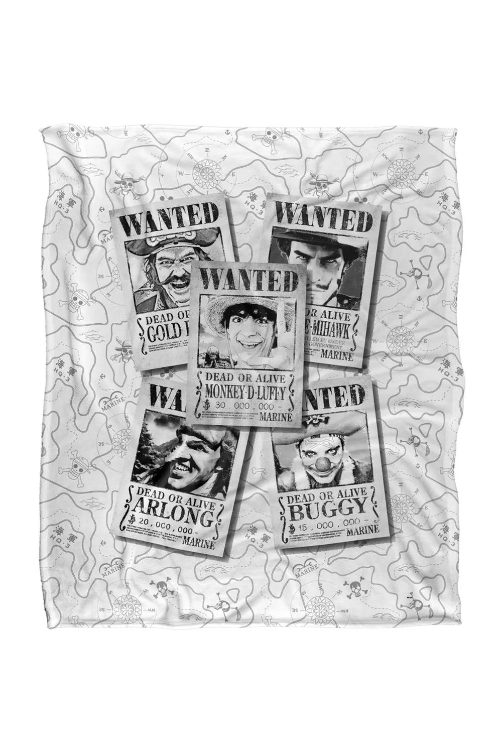 Netflix One Piece Wanted Posters Silky Touch Soft Throw Blanket 152 X 127 Cm