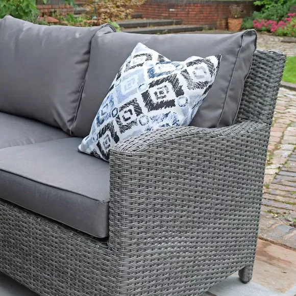 Paris 7 Piece Deluxe Modular Corner Dining Set with Square Firepit 6