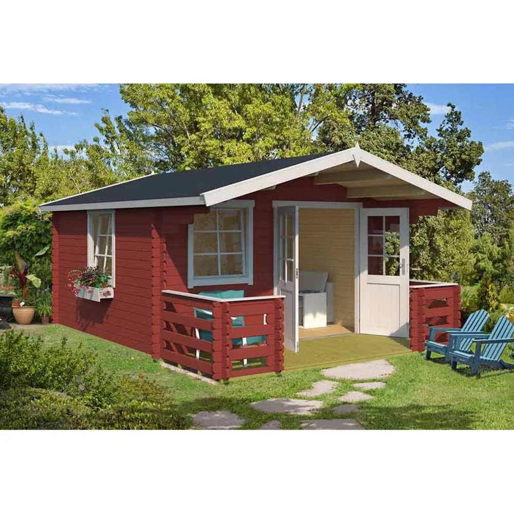 Lasita Maja Ltd Luna 2-Log Cabin, Garden Room, Home Office - L403.8xW530xH245.1 cm in Light Tan 4