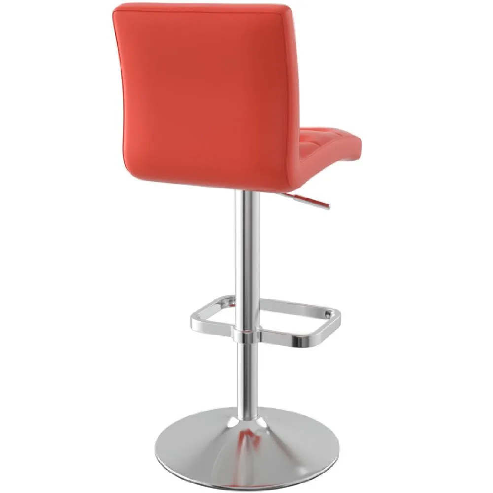 netfurniture Swank Brushed Steel Bar Stool With Faux Leather Padded Seat Red 5