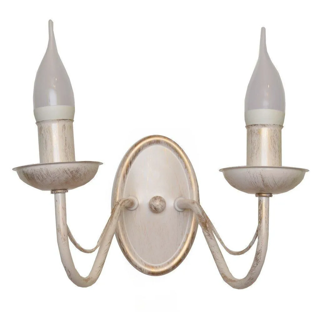 Netlighting Malbo Candle Wall Lamp White Gold 32cm