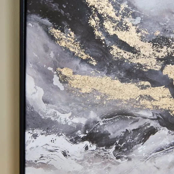 Luxe Gold Foil Abstract Framed Canvas 2