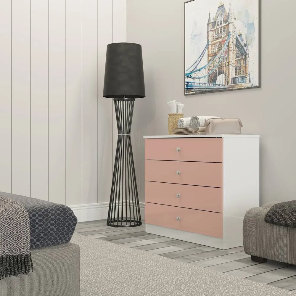 Seconique Denver 4 Drawer Chest in Pink 1