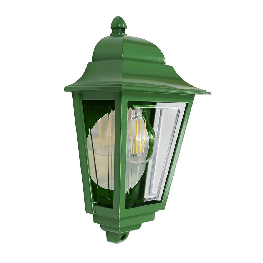 Netlighting Deco Lane 1 Light Half Outdoor Wall Lantern Green IP44