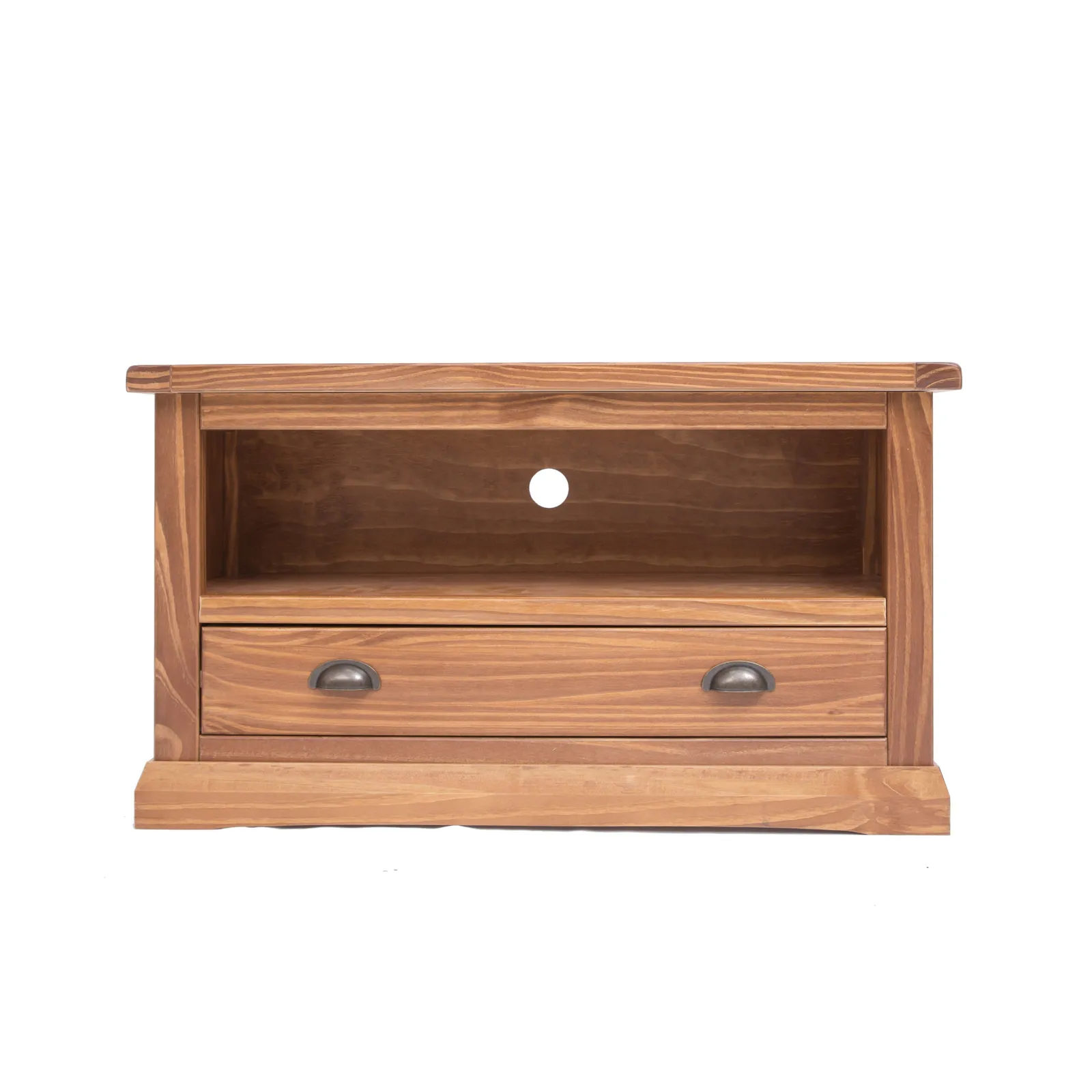 Cabinet Bits Tirolo Lacquered 1 Drawer TV Cabinet Brass Cup Handle in Brown 2