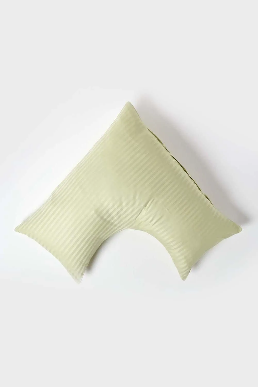 Homescapes Egyptian Cotton Super Soft V Shaped Pillowcase 330 TC in Green 1