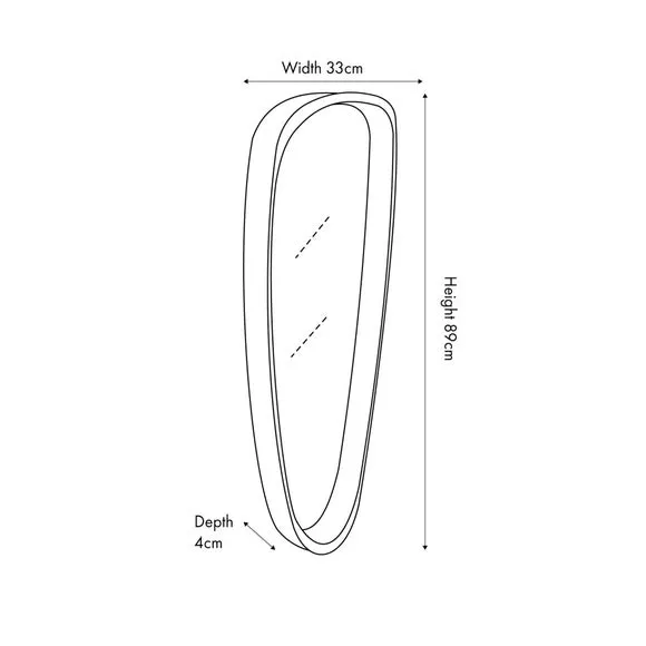 Wood Veneer Teardrop Wall Mirror 5